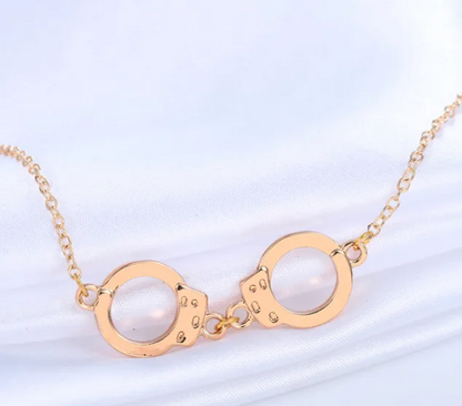 Gold Handcuff Charm Bracelet