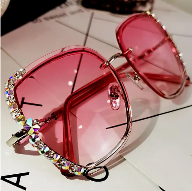 Women UV protection rhinestone sunglasses