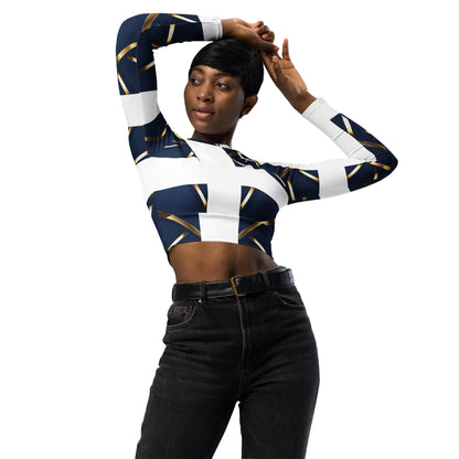 Recycled long-sleeve crop top