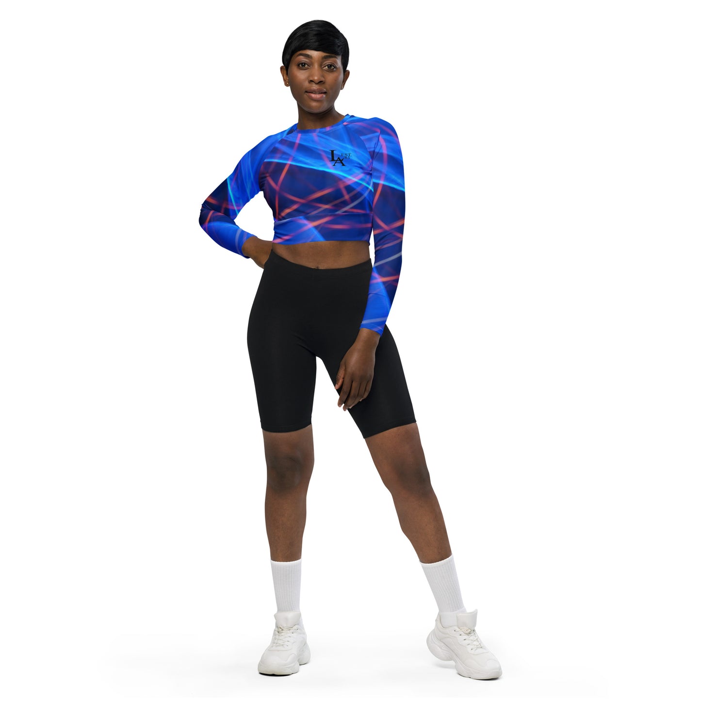 Recycled long-sleeve crop top