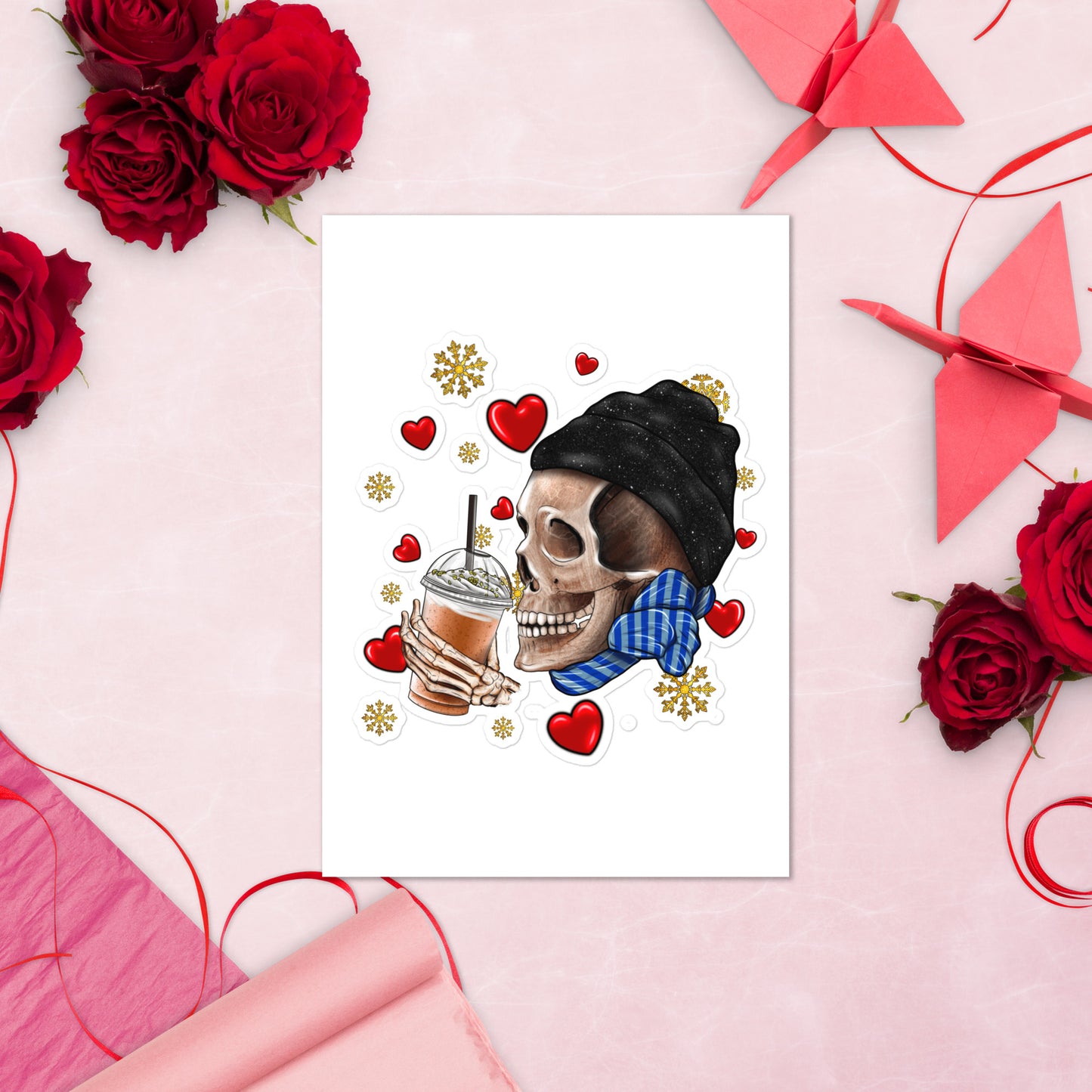 Skull Valentine's Day Sticker sheet