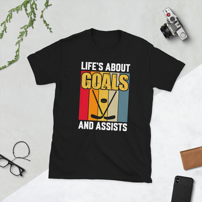 Life Is About Goals Hockey Short-Sleeve T-Shirt