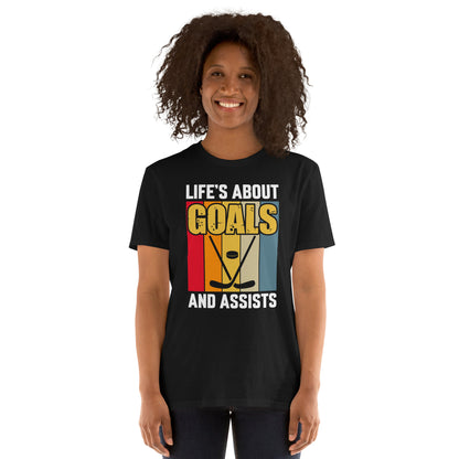 Life Is About Goals Hockey Short-Sleeve T-Shirt