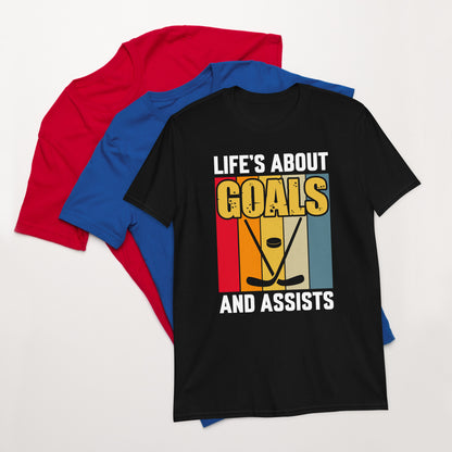 Life Is About Goals Hockey Short-Sleeve T-Shirt