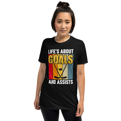 Life Is About Goals Hockey Short-Sleeve T-Shirt