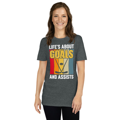 Life Is About Goals Hockey Short-Sleeve T-Shirt