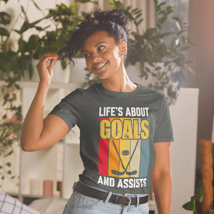 Life Is About Goals Hockey Short-Sleeve T-Shirt