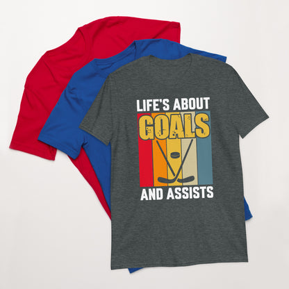 Life Is About Goals Hockey Short-Sleeve T-Shirt