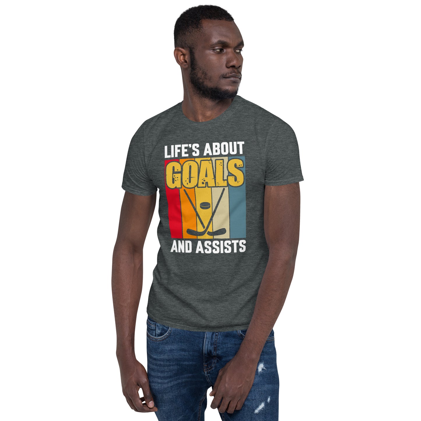 Life Is About Goals Hockey Short-Sleeve T-Shirt