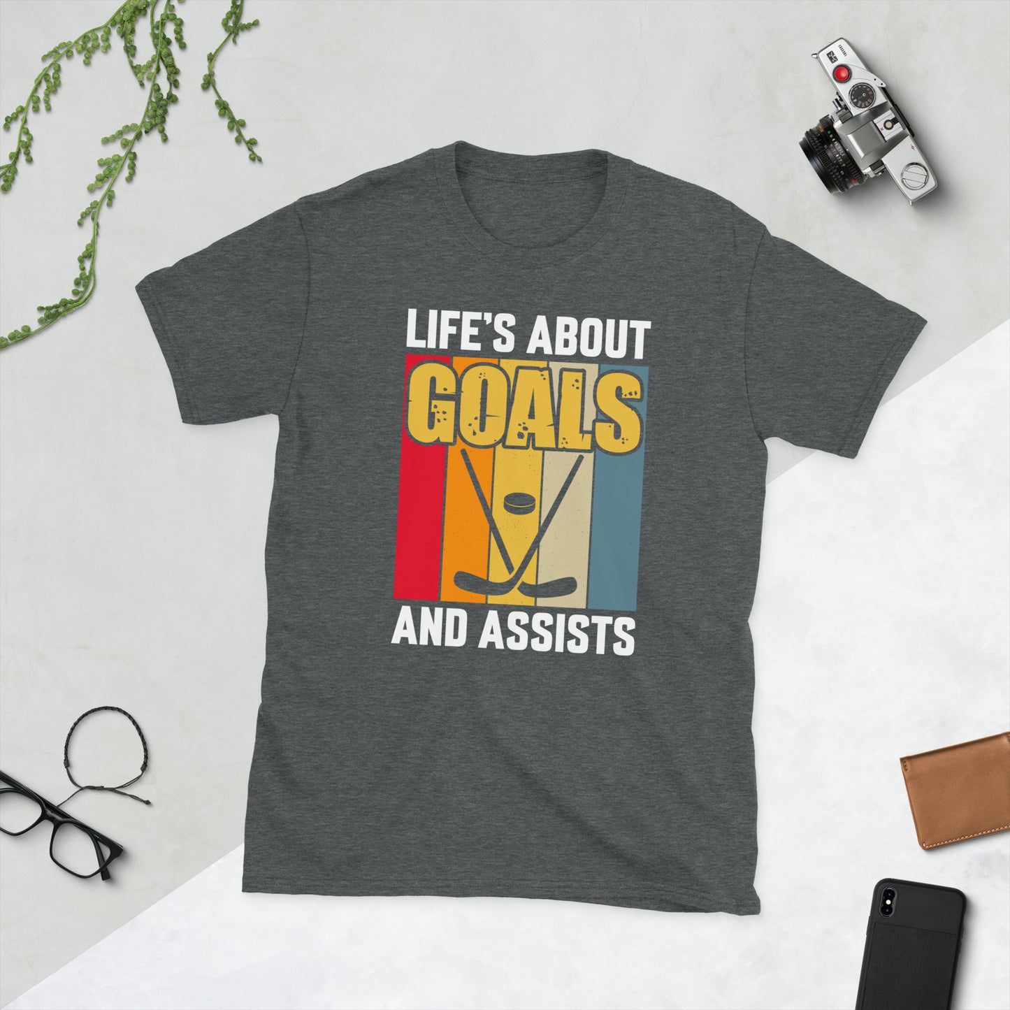 Life Is About Goals Hockey Short-Sleeve T-Shirt