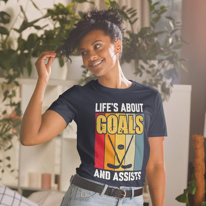 Life Is About Goals Hockey Short-Sleeve T-Shirt