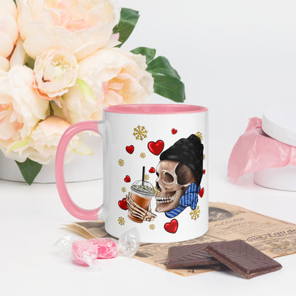 Skull Valentine's Day Mug with Color Inside