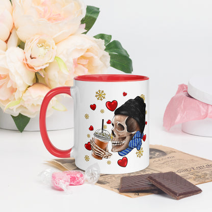 Skull Valentine's Day Mug with Color Inside