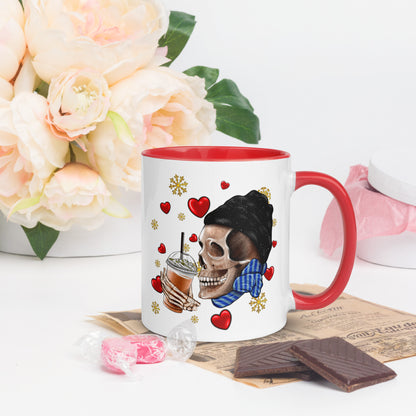 Skull Valentine's Day Mug with Color Inside