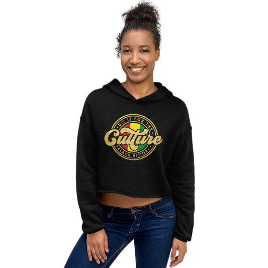 Black Culture Crop Hoodie